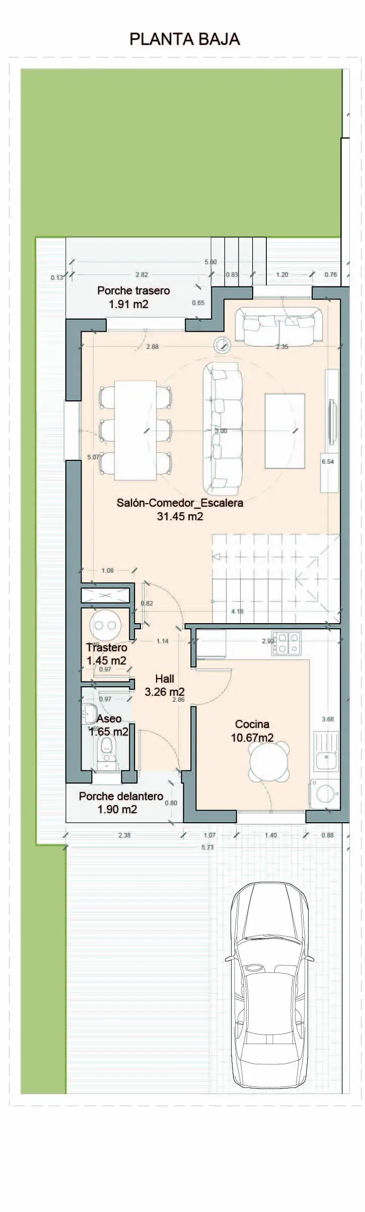 Plano planta baja Vivienda A03 Verdial Maqueda