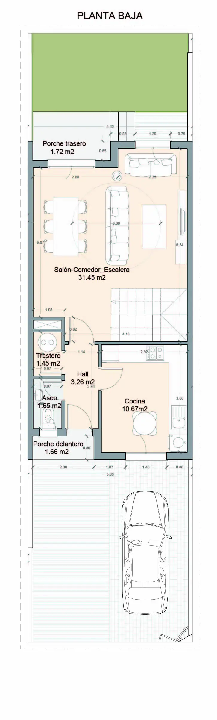 Plano planta baja Vivienda A05 Verdial Maqueda