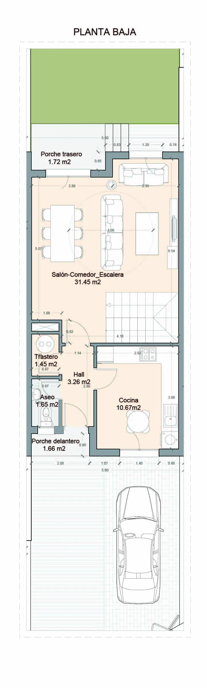 Plano planta baja Vivienda A07 Verdial Maqueda