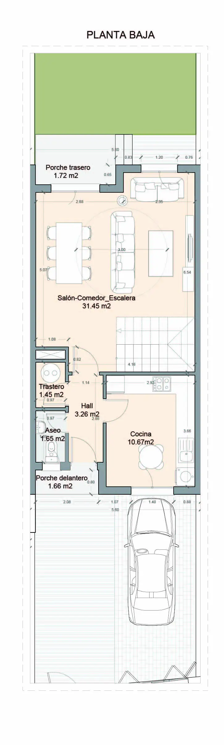 Plano planta baja Vivienda J14 Verdial Maqueda