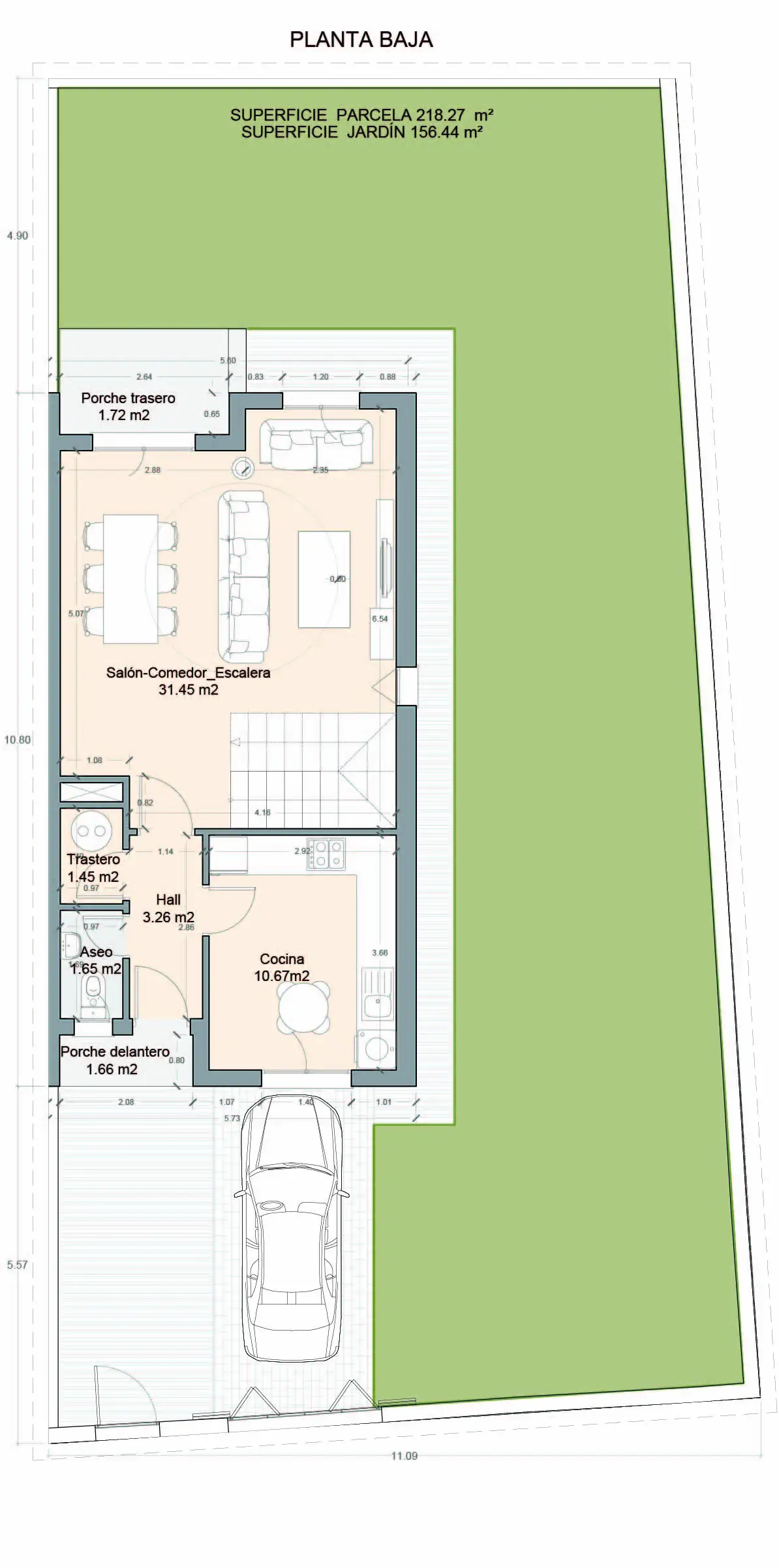 Plano planta baja Vivienda A17 Verdial Maqueda