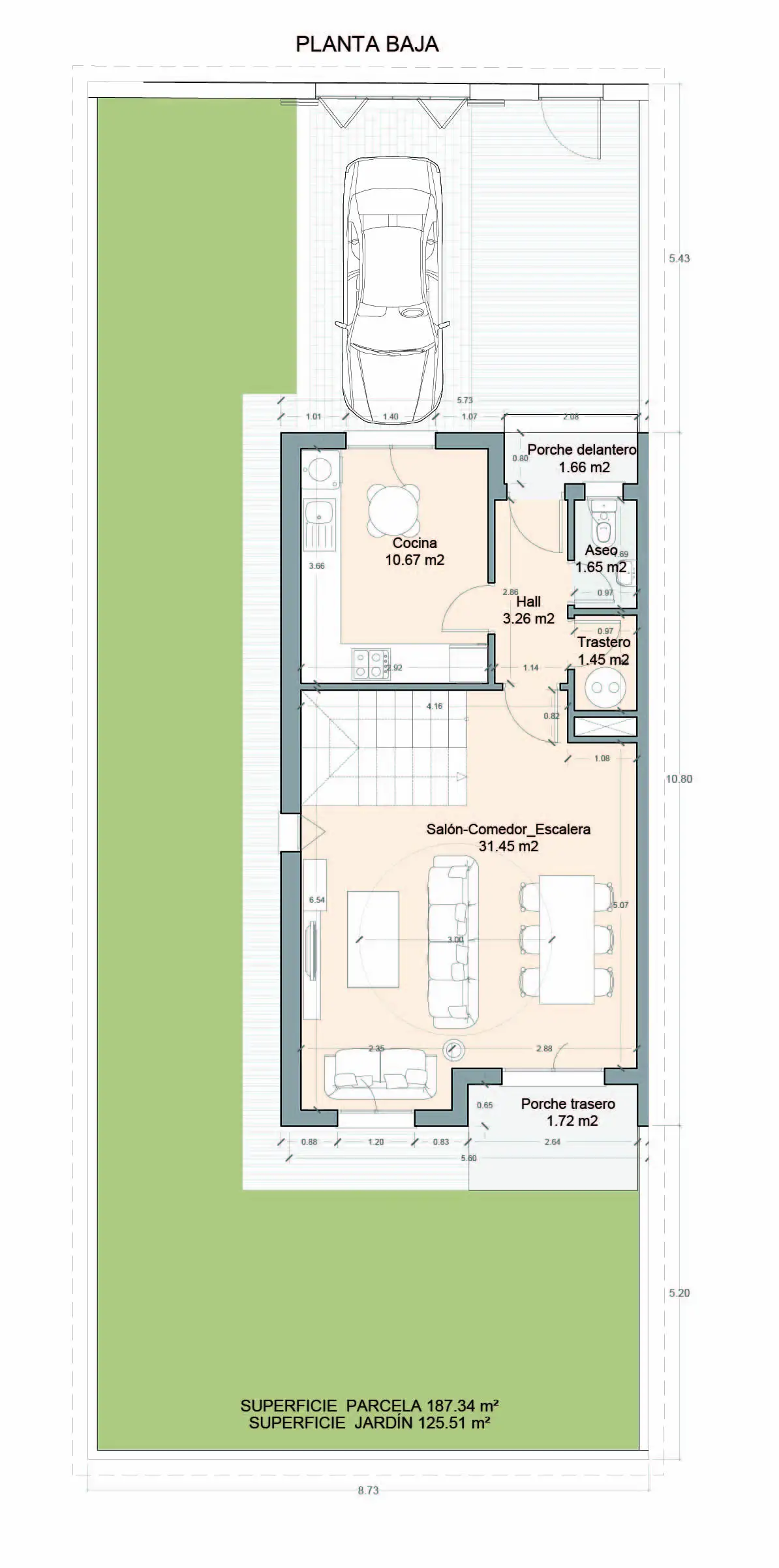 Plano planta baja Vivienda J14 Verdial Maqueda