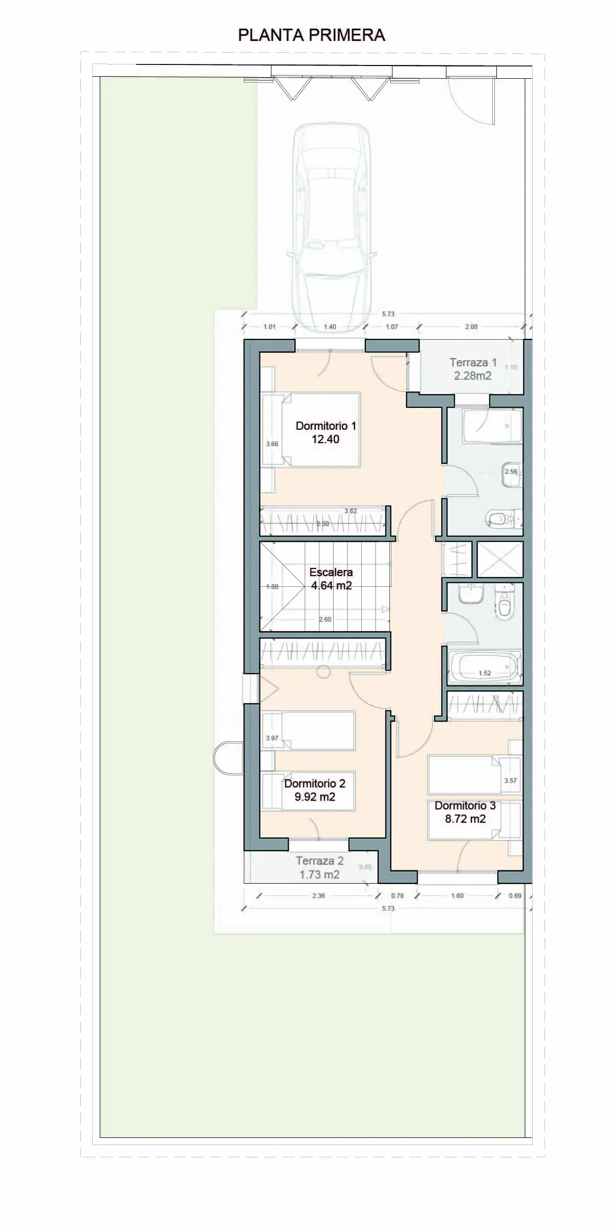 Plano planta primera Vivienda J14 Verdial Maqueda