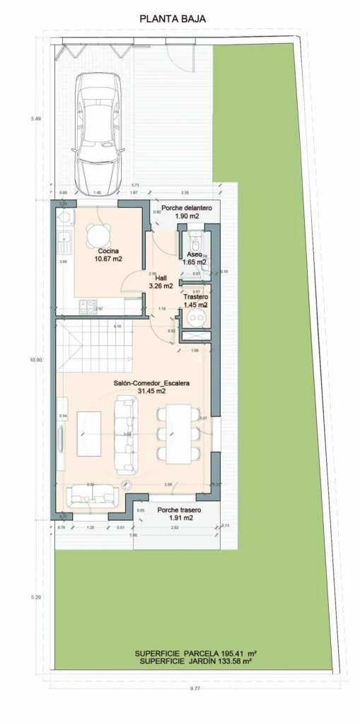 Plano planta baja Vivienda L28 Verdial Maqueda