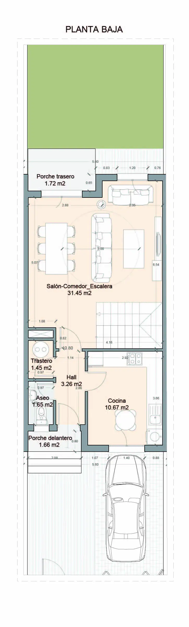 Plano planta baja Vivienda L22 Verdial Maqueda