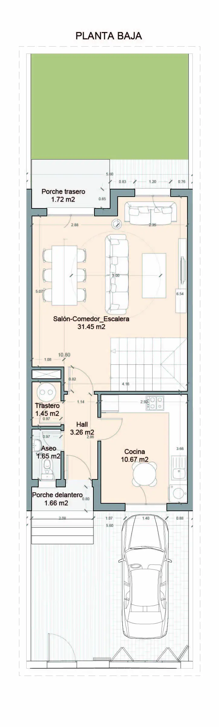 Plano planta baja Vivienda L26 Verdial Maqueda