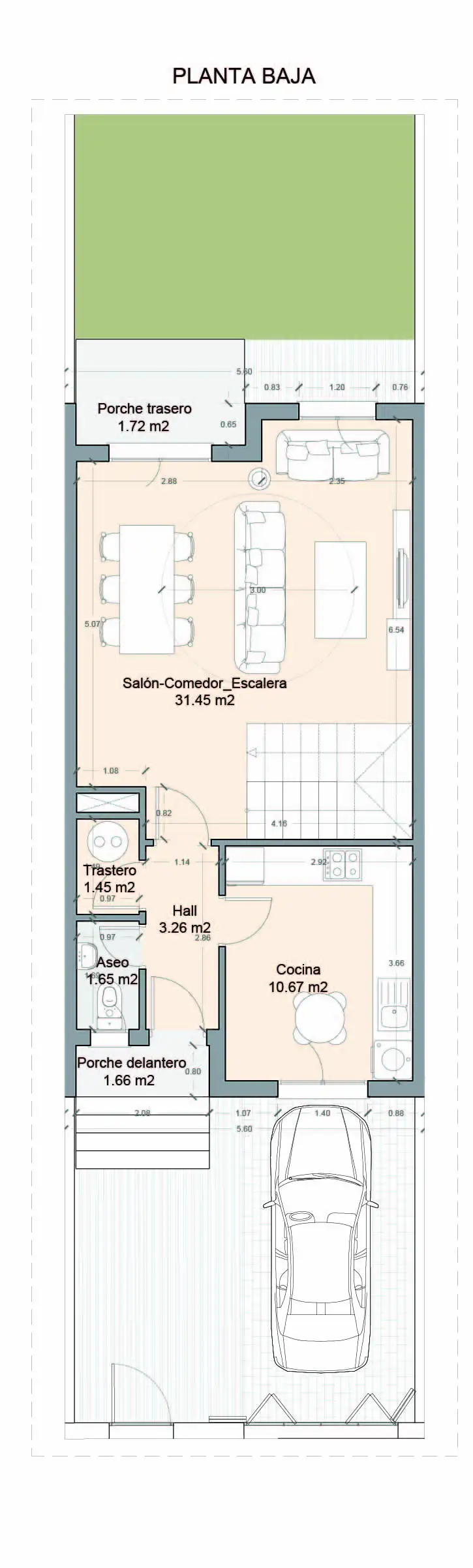 Plano planta baja Vivienda L30 Verdial Maqueda