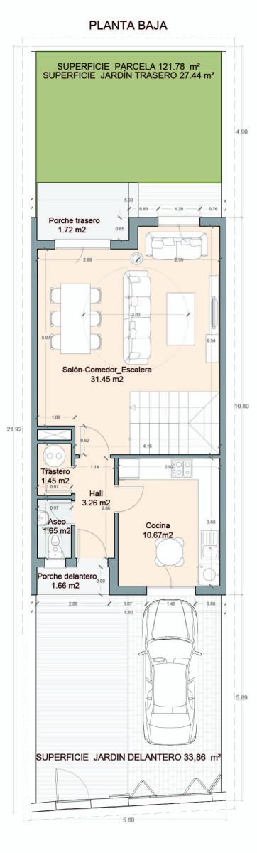 Plano planta baja Vivienda A13 Verdial Maqueda