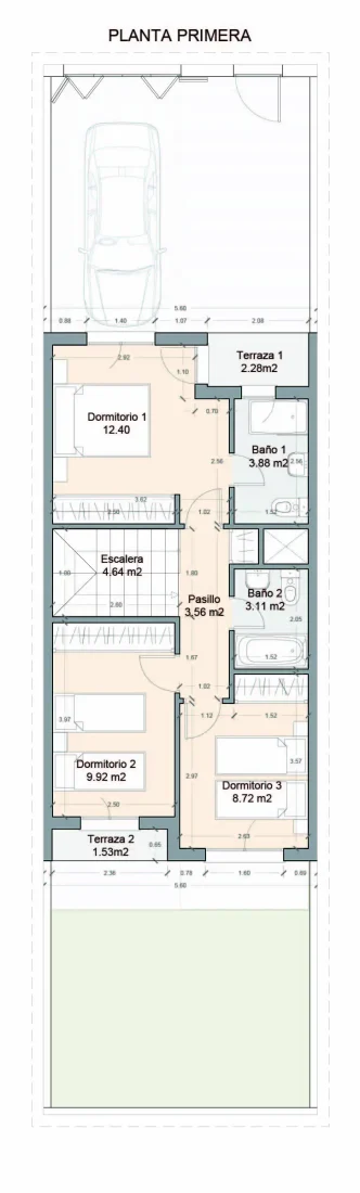 Plano planta primera Vivienda J16-J18-J20-J22-J24-J26 Verdial Maqueda