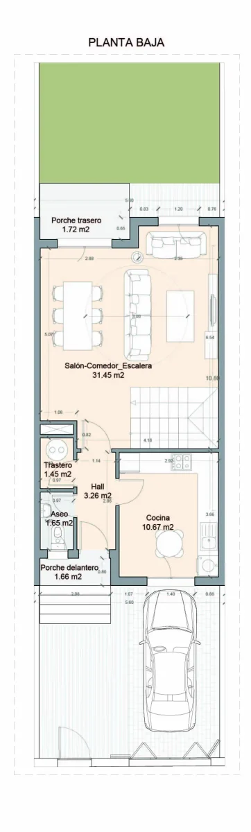 Plano planta baja Vivienda L28 Verdial Maqueda