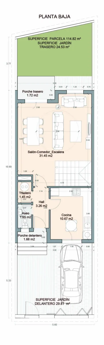 Plano planta baja Vivienda L32 Verdial Maqueda